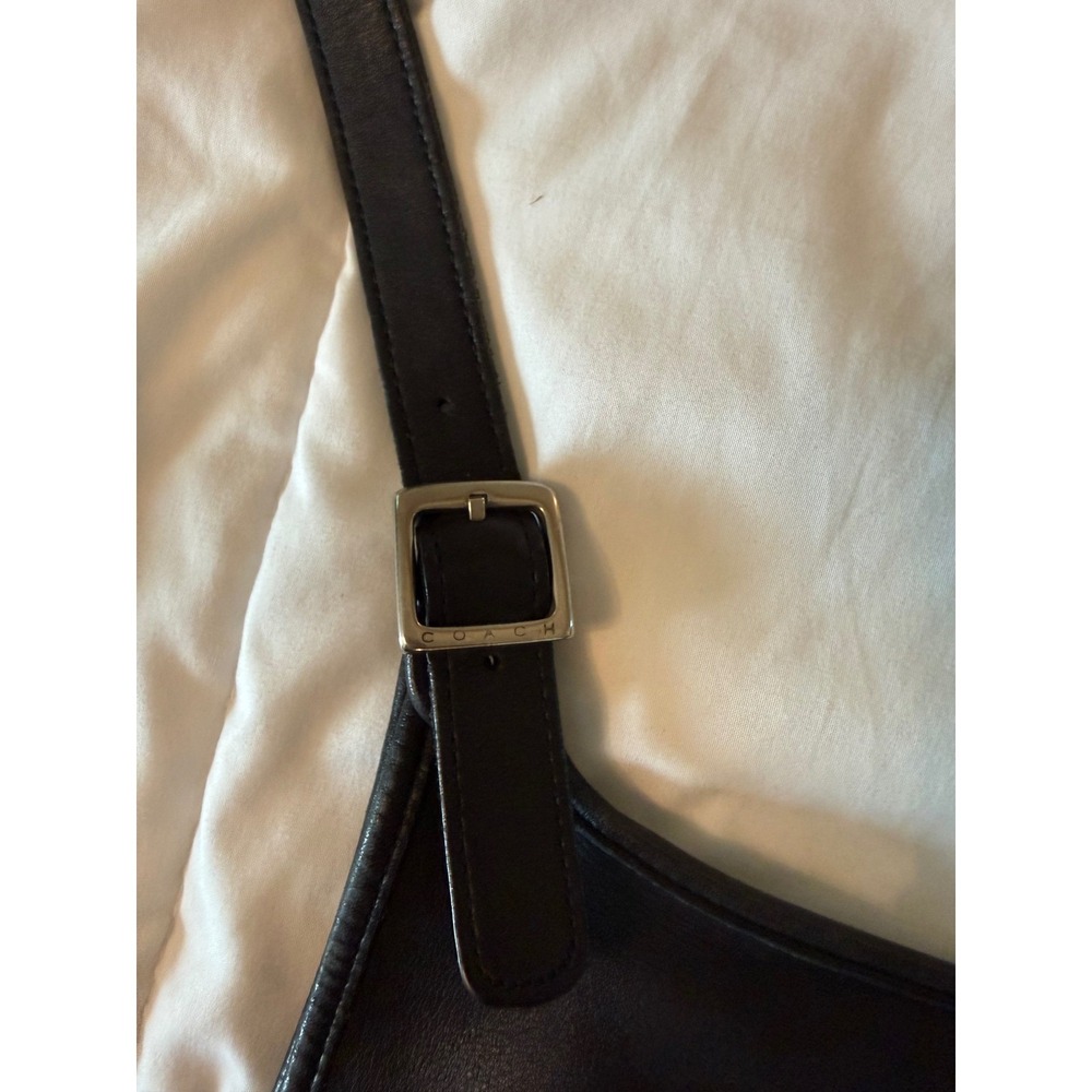Vintage Coach Black Leather Companion Bag 9135 Crossbody Flap Purse Costa Rica - Picture 7 of 11